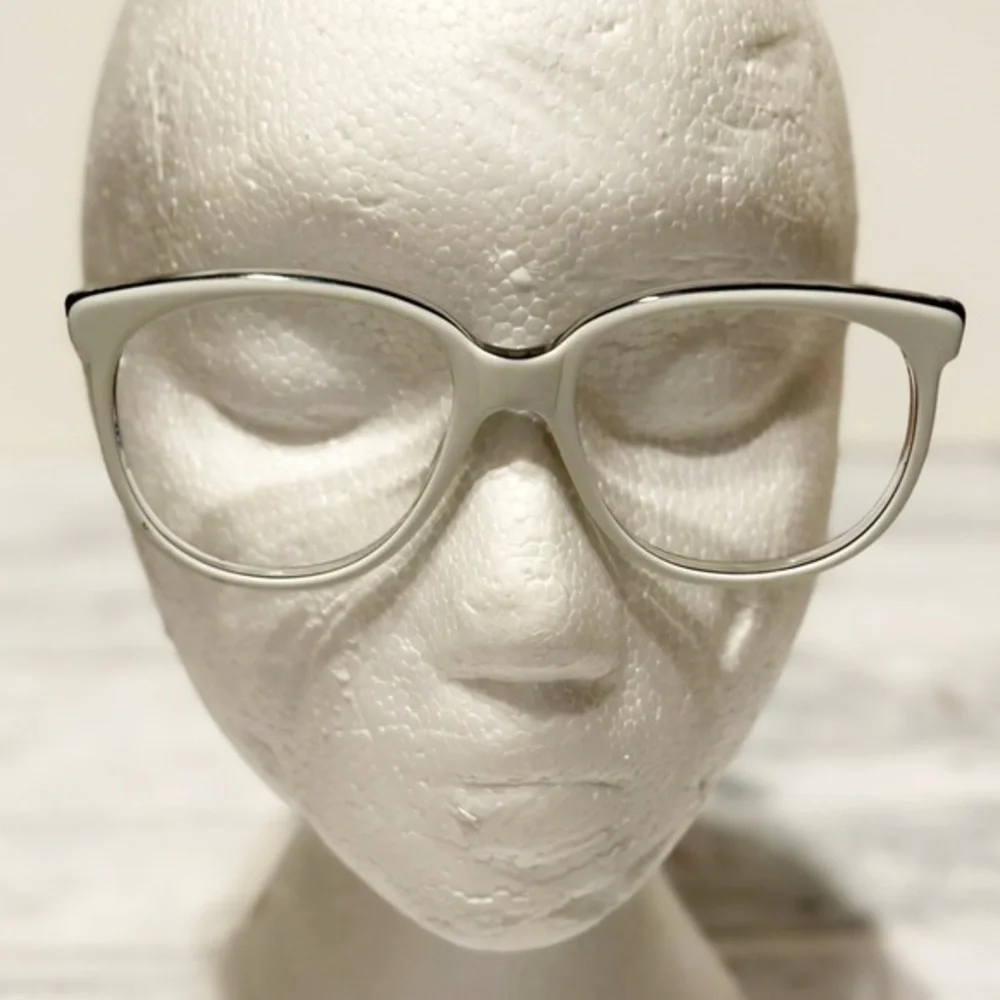 Lion in the Sun Vintage White Eyeglass Frames made in USA